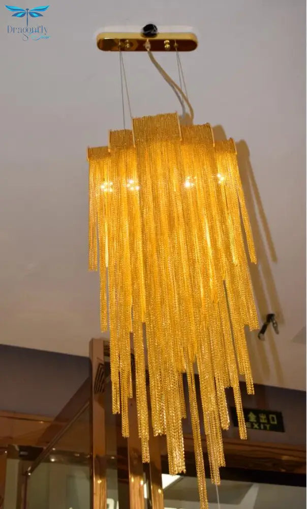 Luxury Tassel Chandelier In Gold/Silver Living Room Decorative Light For Home/ Commercial Use