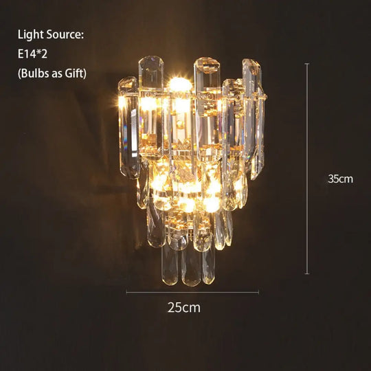 Luxury White Crystal Chandeliers For Living Room Dining And Villa Lighting Wall Lamp / Gold Frame