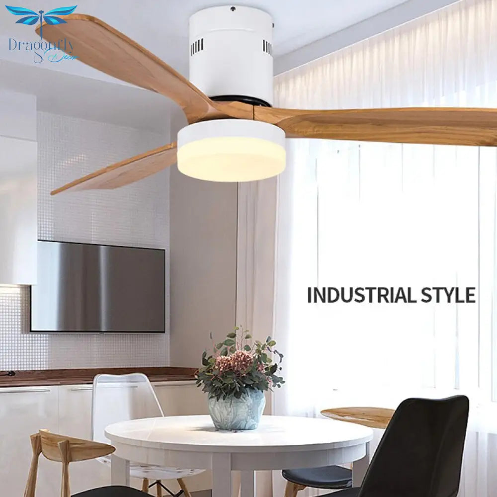 Luxury Wooden Pendant Fan - 42/52 - Inch Vintage Ceiling With Lights Remote Control And 3 Blades