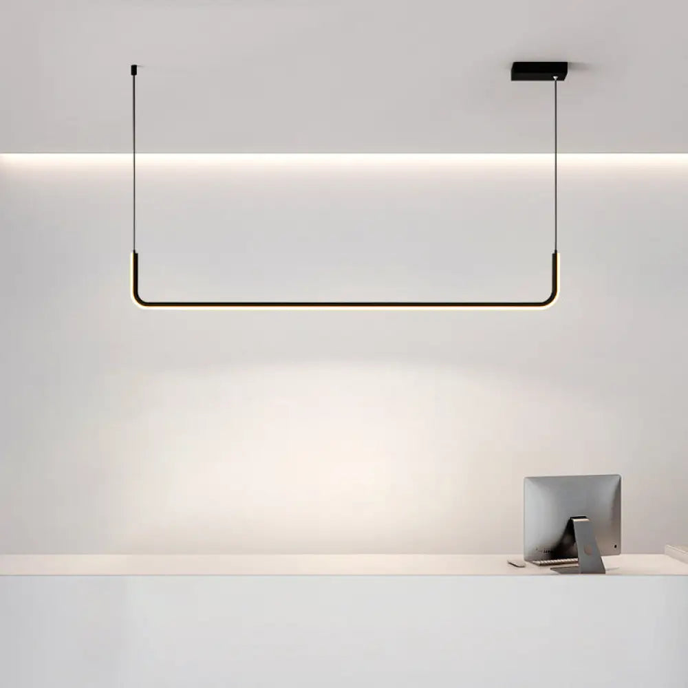 Lyla - Black/Gold Linear Pendant: Simple Led Multi Ceiling Light Black / 35.5 Warm
