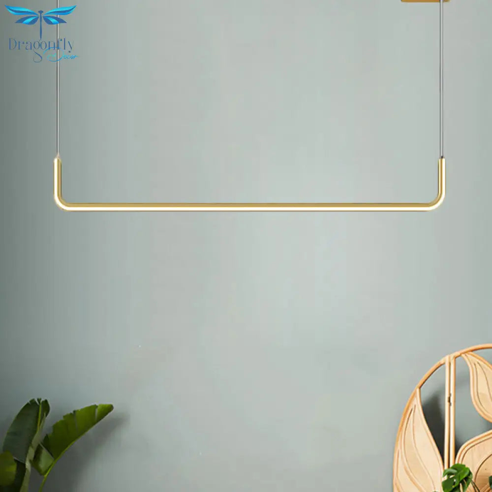Lyla - Black/Gold Linear Pendant: Simple Led Multi Ceiling Light