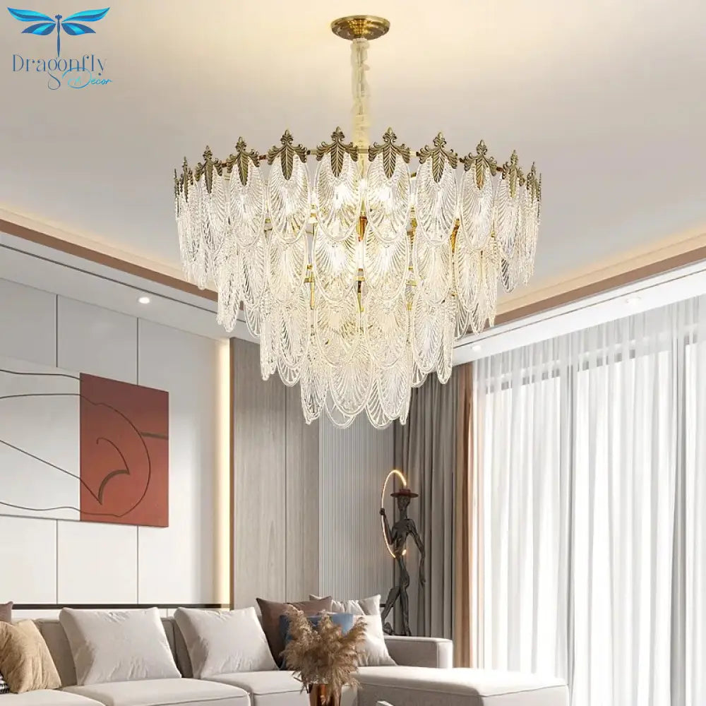 Lyric - Modern French Style Light Luxury Round Glass Chandelier Versatile And Creative Lighting For