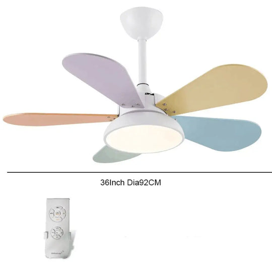 Macaron Ceiling Fan Lamp For Children’s Room - Simple Design Living And Dining Rooms 110V - 260V