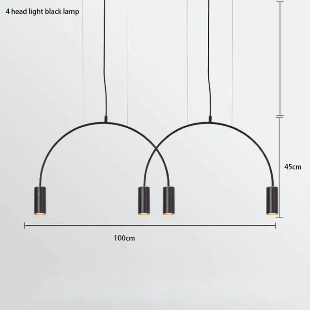 Madelyn - Minimalist Pendant Lamp 4 Light Black / Cold White