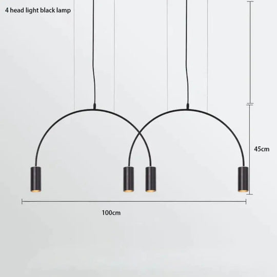 Madelyn - Minimalist Pendant Lamp 4 Light Black / Cold White