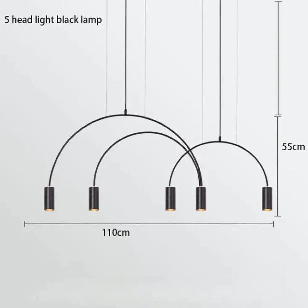 Madelyn - Minimalist Pendant Lamp 5 Light Black / Cold White