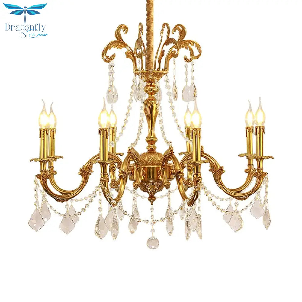 Magnifique - European Style Rococo Light Brass Pendant Lamp Led Fixtures Chandelier