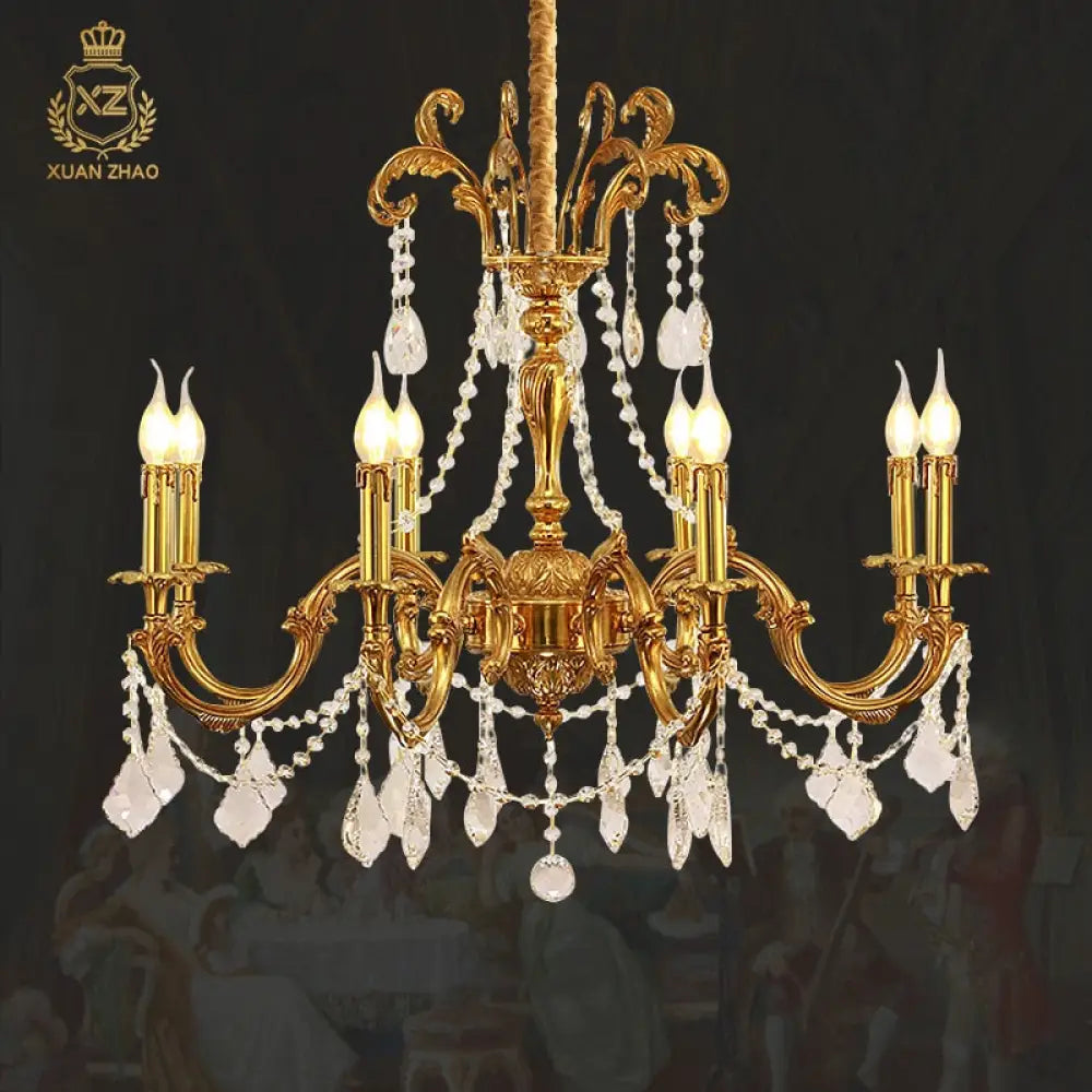 Magnifique - European Style Rococo Light Brass Pendant Lamp Led Fixtures W15 H50 E31Cm Chandelier
