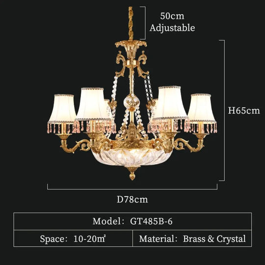 Maison - French Style Bronze Pendant Lamp Hand - Made In Lost Wax Technics 6Lights D78 H65Cm
