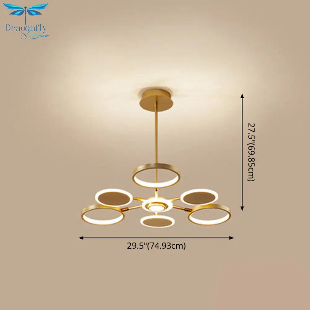 Maria - Circle Led Ceiling Chandelier: Modern Metal Hung Fixture
