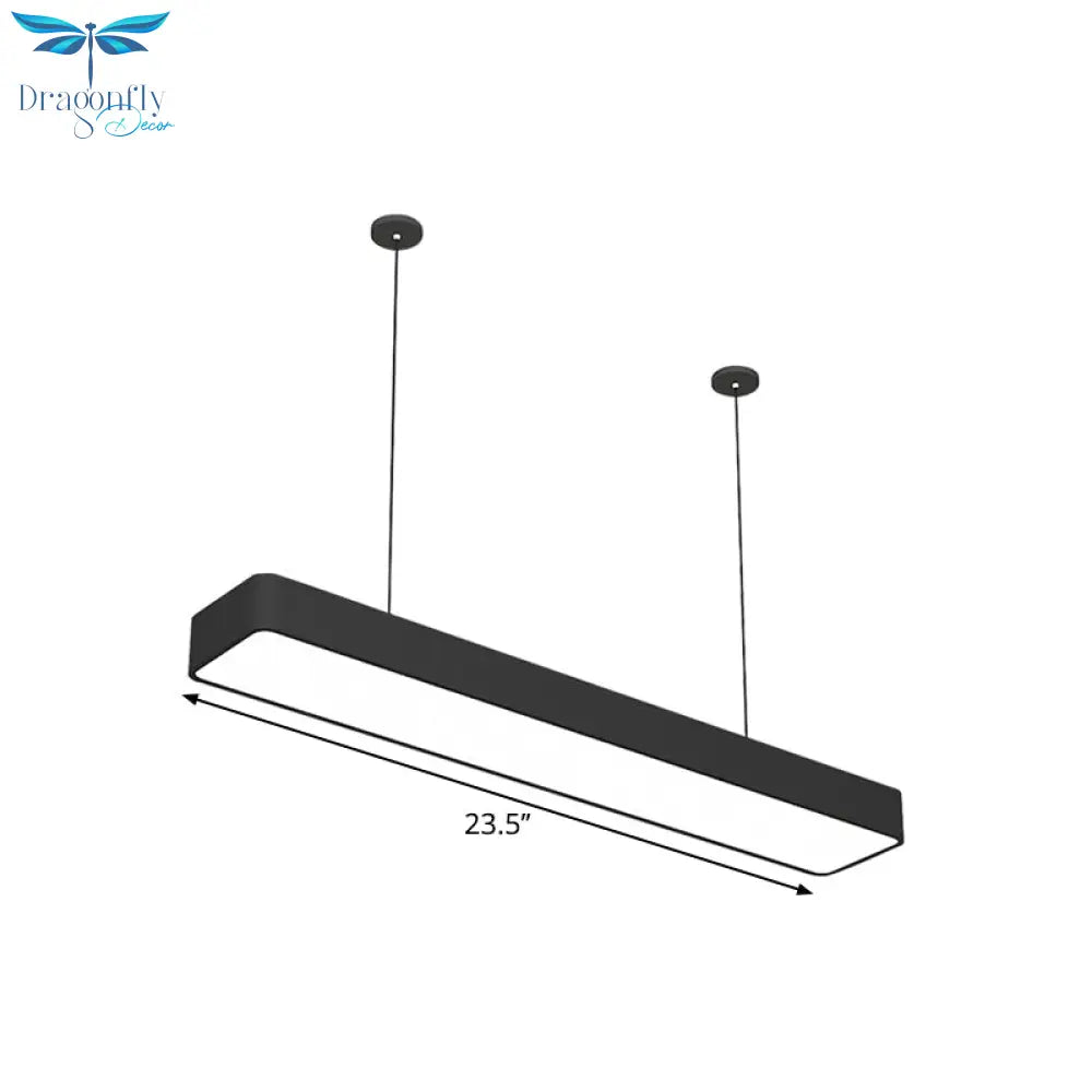 Mathilde - Modern Linear Ceiling Suspension Lamp Acrylic Black Led Drop Pendant For Office