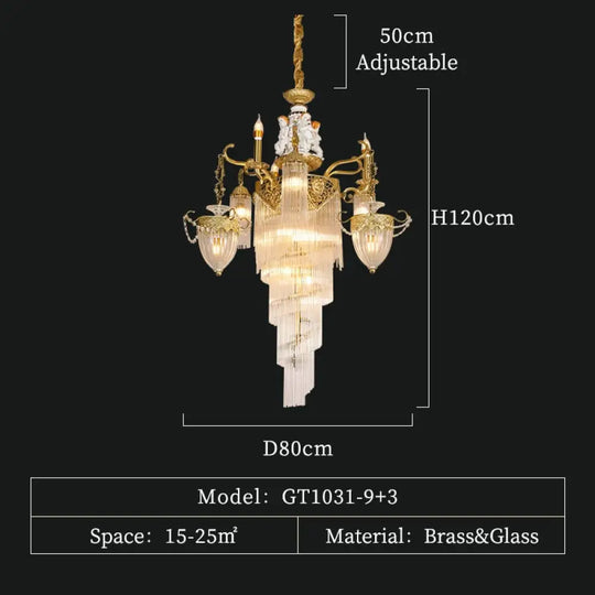 Maxine - Baroque Classic Fancy Light Luxury Oversize Pendant High Ceiling Chandeliers Pendants Lamp