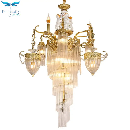 Maxine - Baroque Classic Fancy Light Luxury Oversize Pendant High Ceiling Chandeliers Pendants Lamp