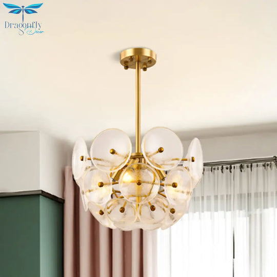 Menkent - Disc Chandelier: Post - Modern Gold Hanging Lamp