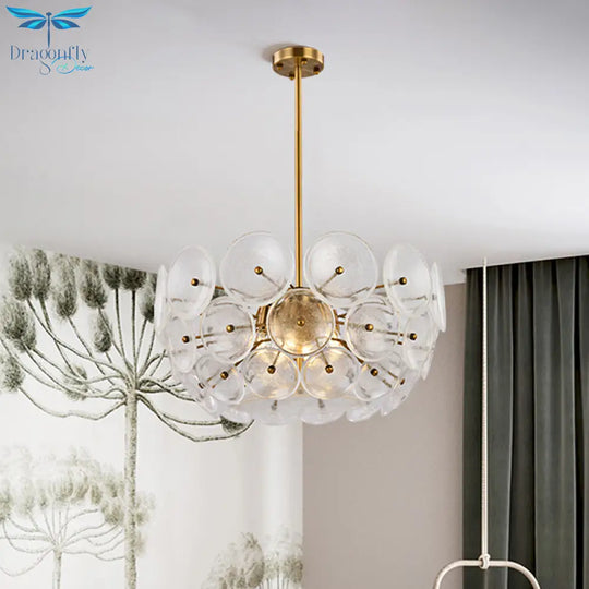 Menkent - Disc Chandelier: Post - Modern Gold Hanging Lamp