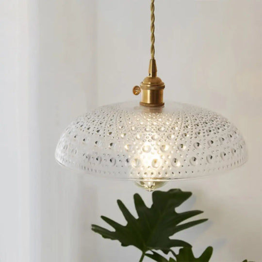 Menkent - Vintage Shaded Pendant Light: 1 - Light Clear Glass Hanging Fixture For / K