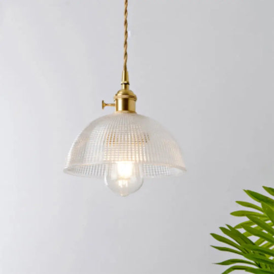 Menkent - Vintage Shaded Pendant Light: 1 - Light Clear Glass Hanging Fixture For / M