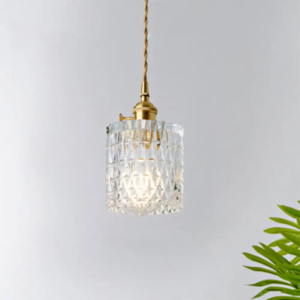 Menkent - Vintage Shaded Pendant Light: 1 - Light Clear Glass Hanging Fixture For / R