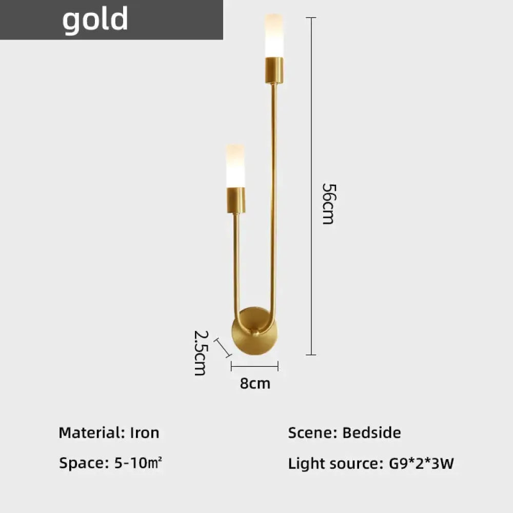 Meral - Modern Minimalist Bedside Led Wall Lamp Gold / Warm White (2700 - 3500K)