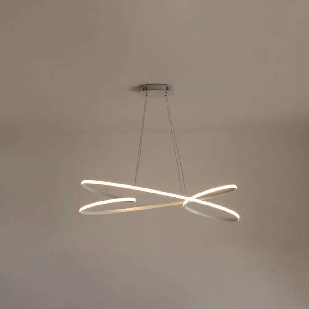 Merga - Modern Led Chandelier: Simplicity Line Aluminum Hanging Light White / 29.5