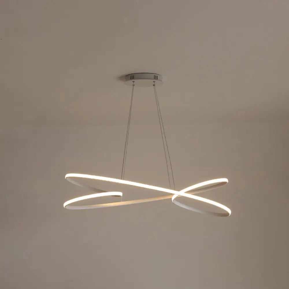 Merga - Modern Led Chandelier: Simplicity Line Aluminum Hanging Light White / 37.5
