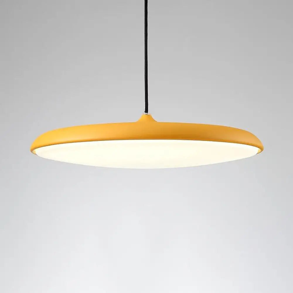 Metal Flying Saucer Shaped Pendulum Light Yellow / Small Pendant Lighting