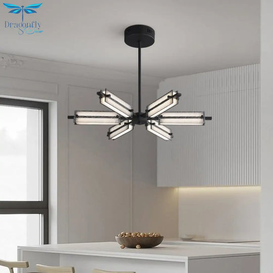 Minimal All - Copper Living Room Main Chandelier Light Luxury High - End Glass Dining Windmill Lamp
