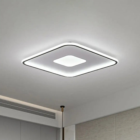 Minimalist Glow: Nordic Aluminum Rectangular Led Flush Ceiling Light For Contemporary Living Rooms
