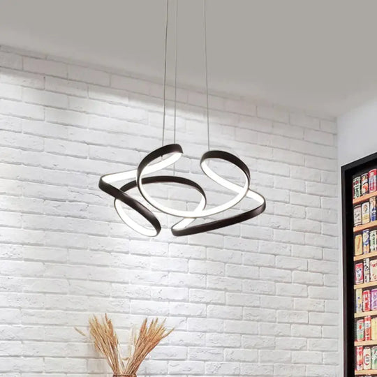 Minimalist Led Hanging Light Pendant In Warm/White Coffee / 18 Warm