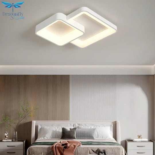 Minimalist Square Living Room Chandeliers Simple Modern Home Lamp Atmosphere Bedroom Ledlamp