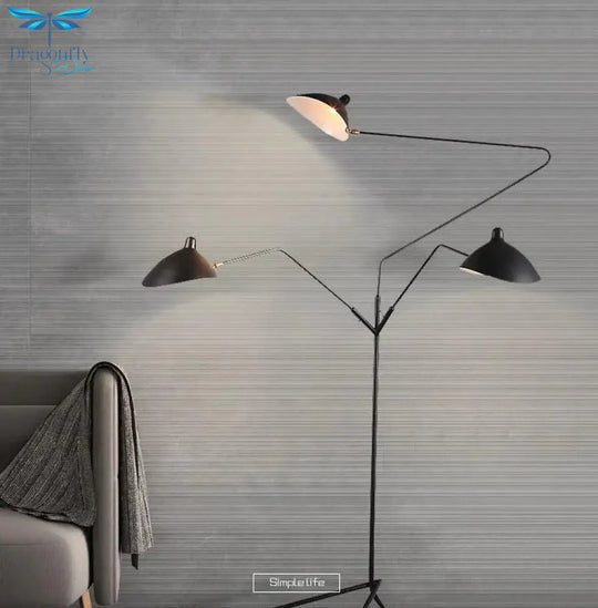 Modern Art Floor Led Lamp For Living Room Bedroom Study Office Lustre Black Standing Light With