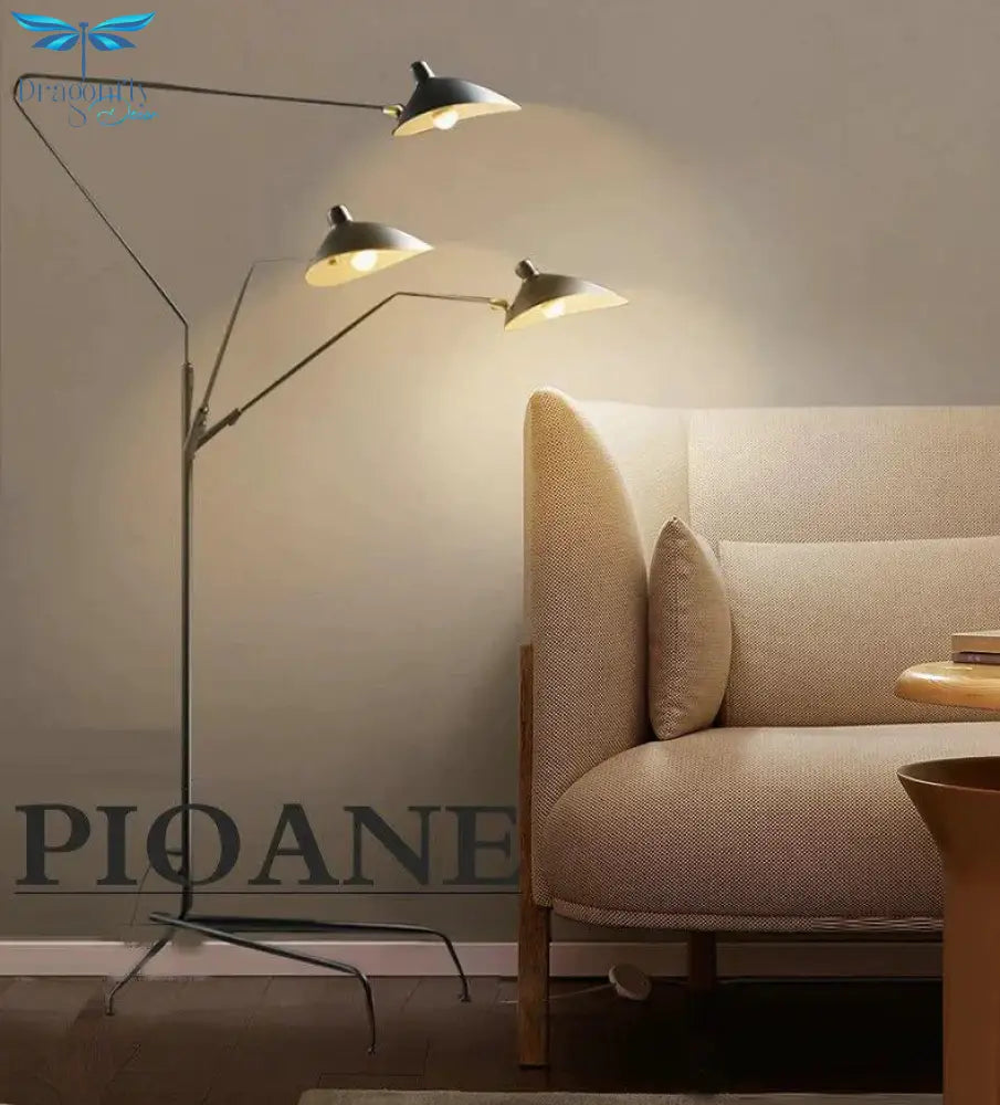 Modern Art Floor Led Lamp For Living Room Bedroom Study Office Lustre Black Standing Light With