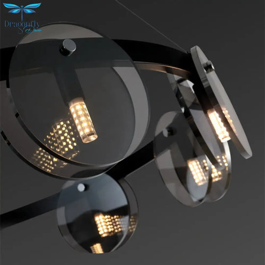 Modern Black Glass Pendant Light - Stylish Nordic Lighting For Living Room Dining Table And Kitchen