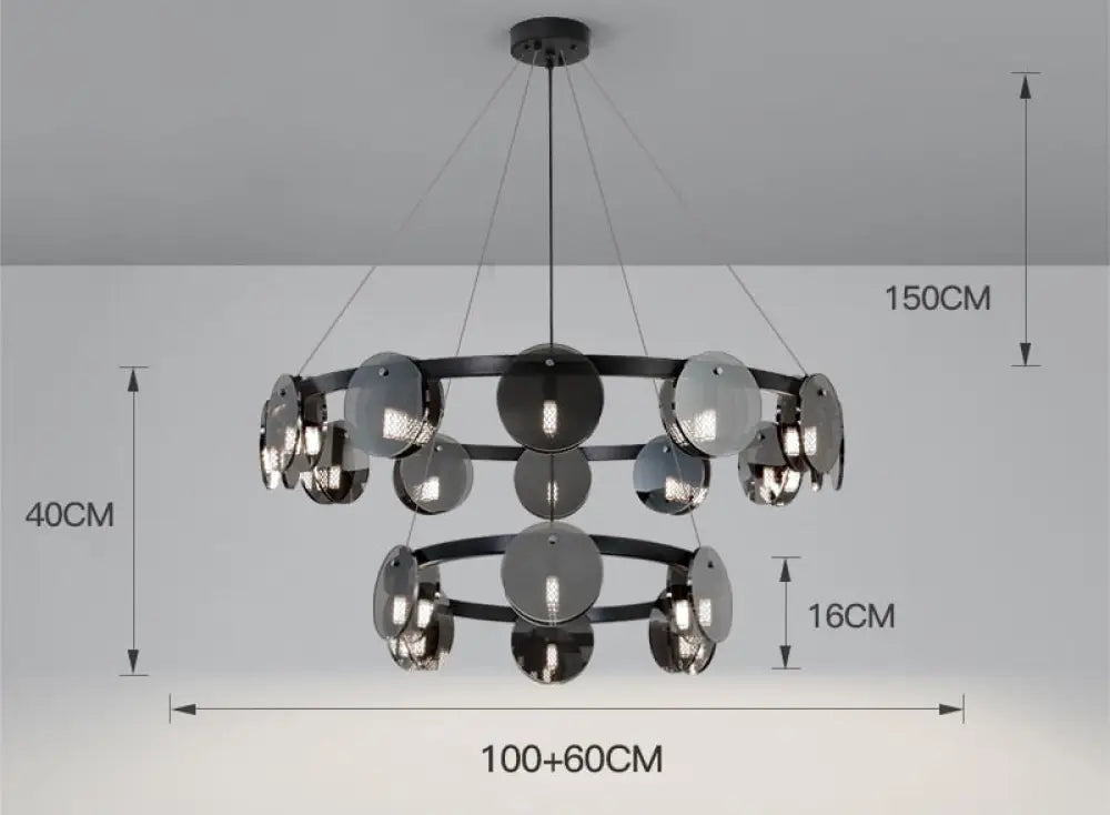 Modern Black Glass Pendant Light - Stylish Nordic Lighting For Living Room Dining Table And Kitchen