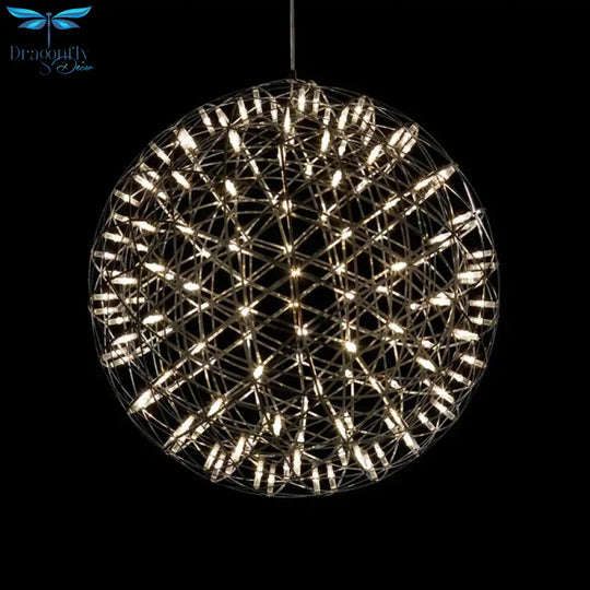 Modern Brief Loft Spark Ball Led Pendant Light Fixture Firework Stainless Steel Lamps Home Deco