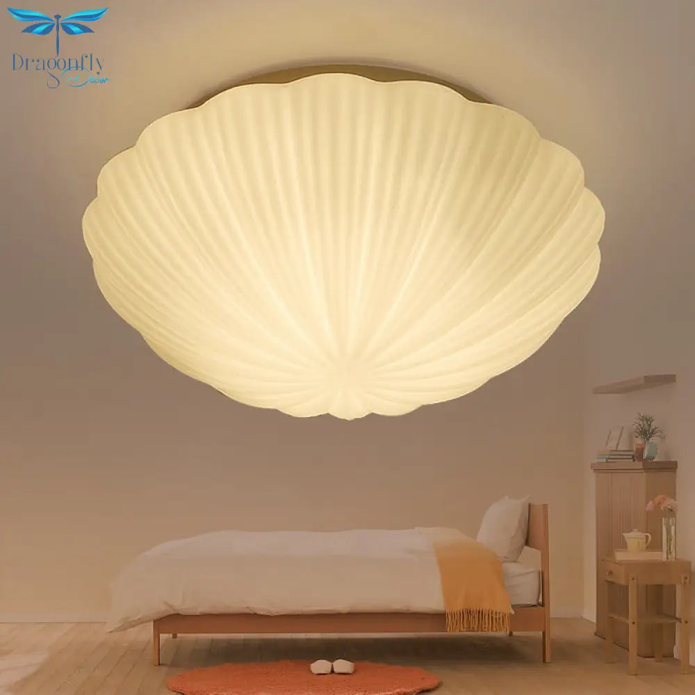Modern Brief Personalized White Shell Design Ceiling Light Home Decoration Bedroom Lighting Glass