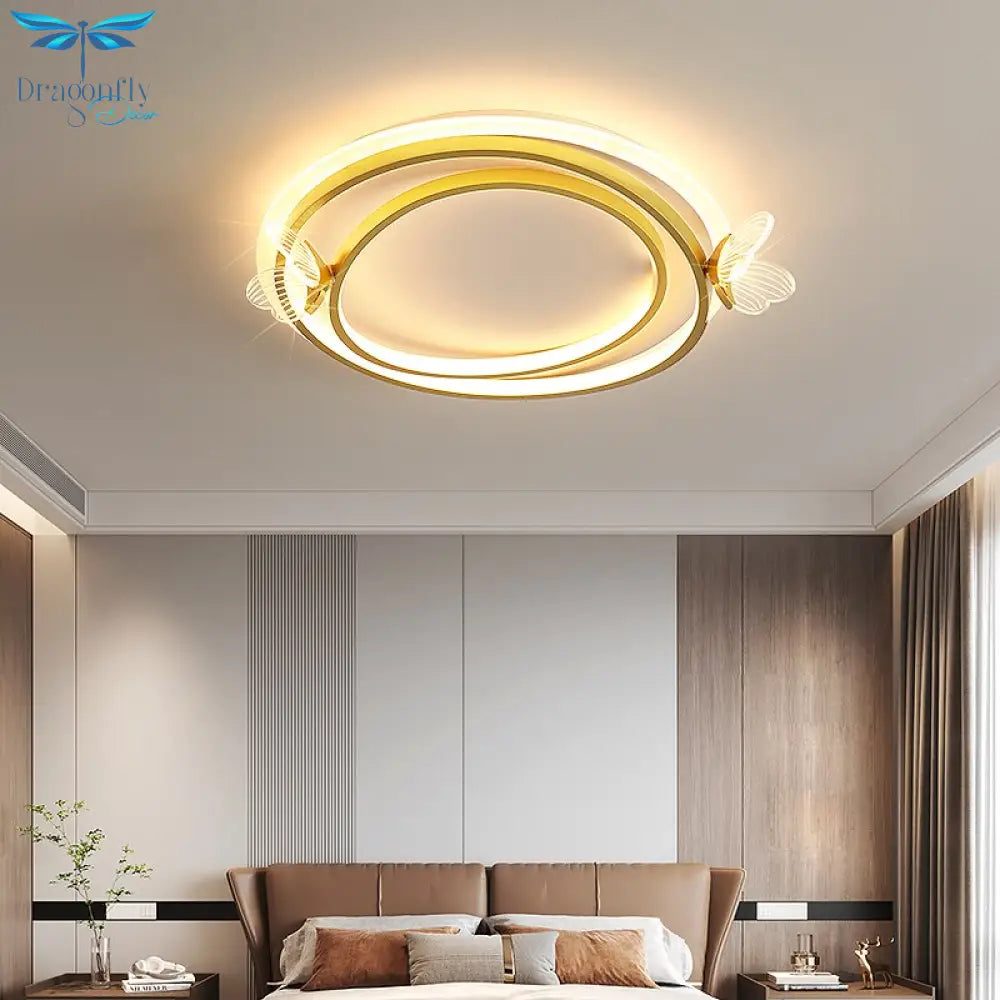 Modern Butterfly Living Room Ceiling Lights Simple Home Bedroom Lamp Nordic Personality Creative