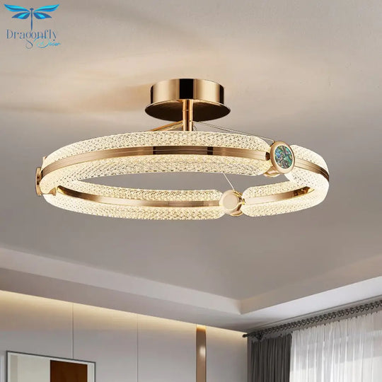 Modern Clear Glass Ceiling Lights Gold Metal For Parlor Dining Room Bedroom Hanging Lamp Colorful