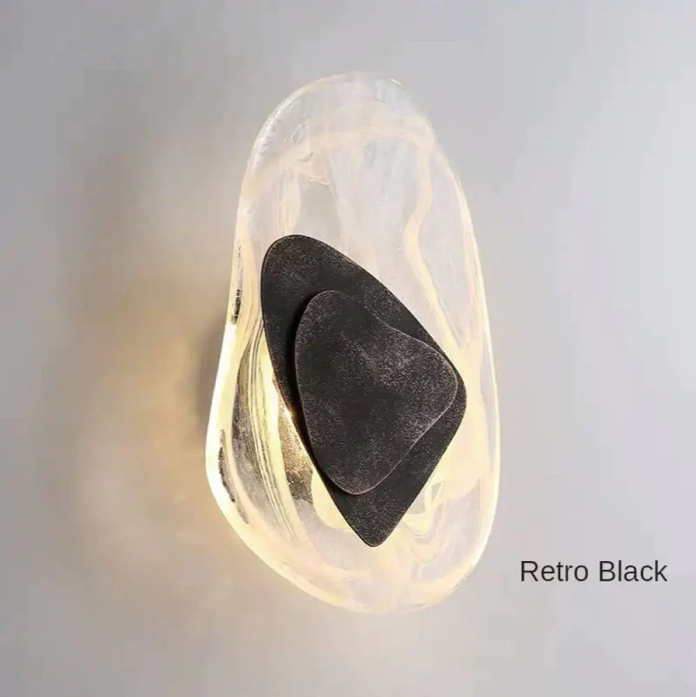 Modern Creative Minimalist Glass Wall Lamp For Study Room Bedroom Bedside Lighting Retro Black Light
