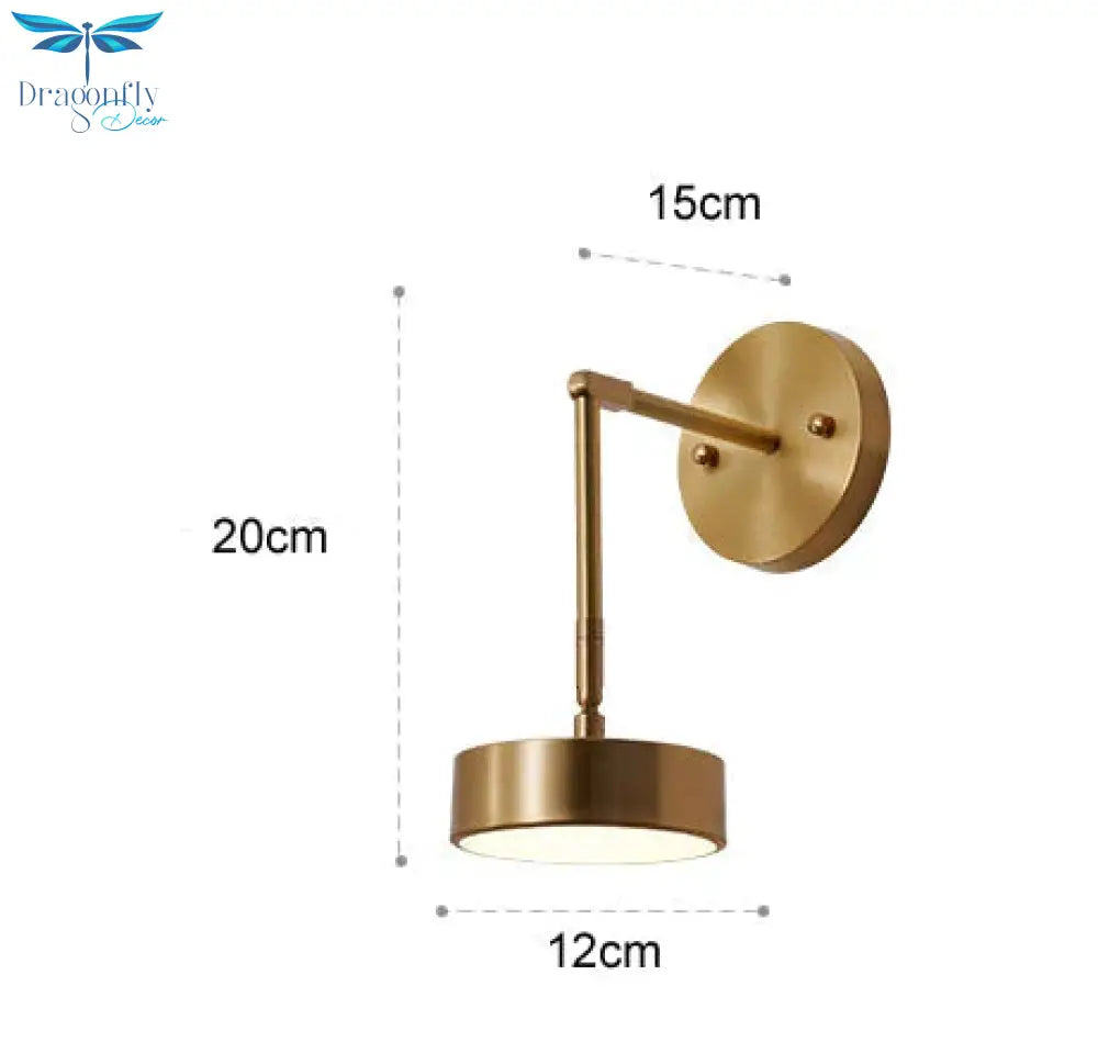 Modern Creative Nordic Bedroom Bedside Full Copper Wall Lamp Three Color Led Light Source Lamps