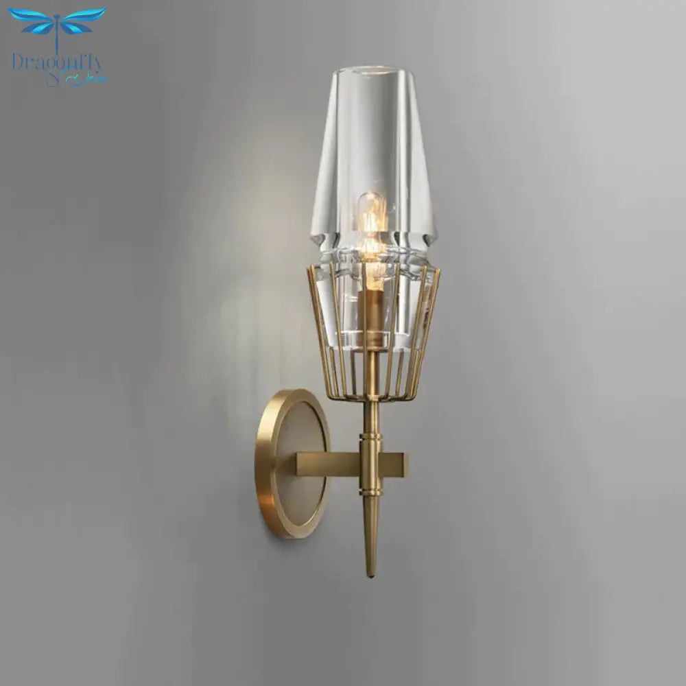 Modern Crystal Wall Lights Personality Villa Hotel Copper Lamps