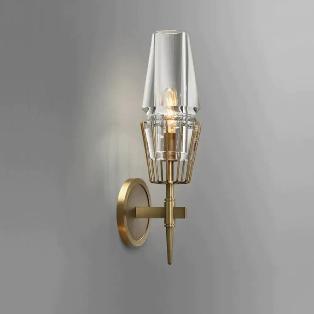 Modern Crystal Wall Lights Personality Villa Hotel Copper Single Head Lamps