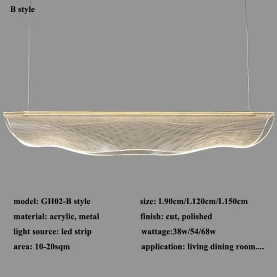 Modern Dimmable Led Chandelier - Acrylic Lustre Lighting For Dining Room And Home Decor B Style / A