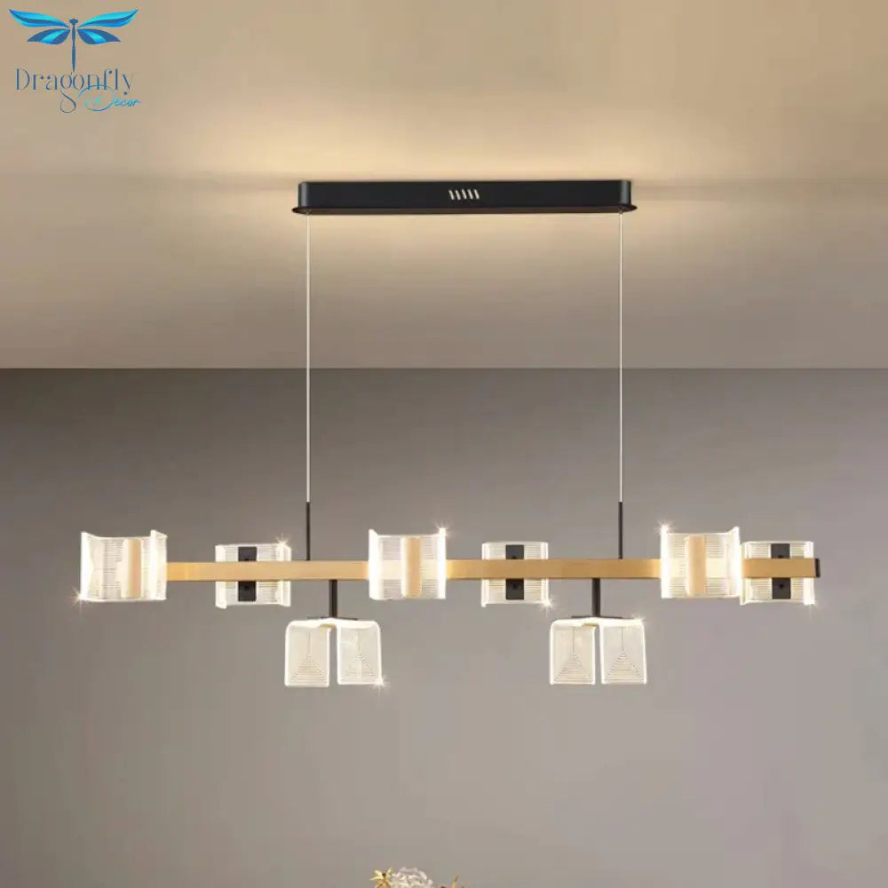 Modern Elegance Led Chandelier – Adjustable Pendant Ceiling Light With Smart Remote And App Contro