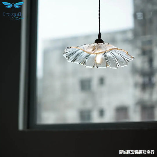 Modern Floral Design Glass Pendant Light For Living Room Bedroom Bedside Fixture Lighting