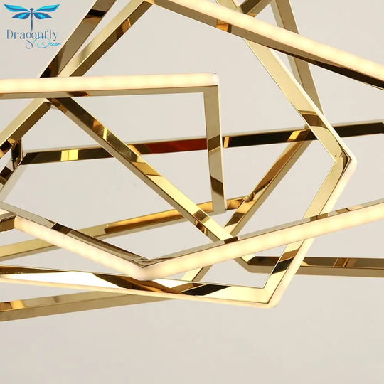 Modern Geometric Gold Led Light Chandelier Chandeliers