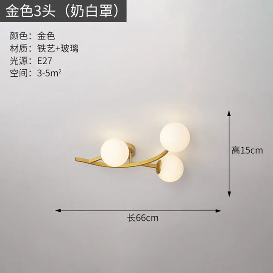 Modern Glass Ball Led Ceiling Lamps For Kitchen Pendant Lamp Bedroom Creative Tree Branch Light