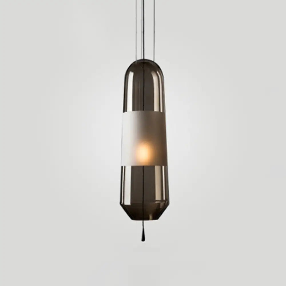Modern Glass Pendant Light Fixture - Stylish Hanging For Bedroom Smoke Gray