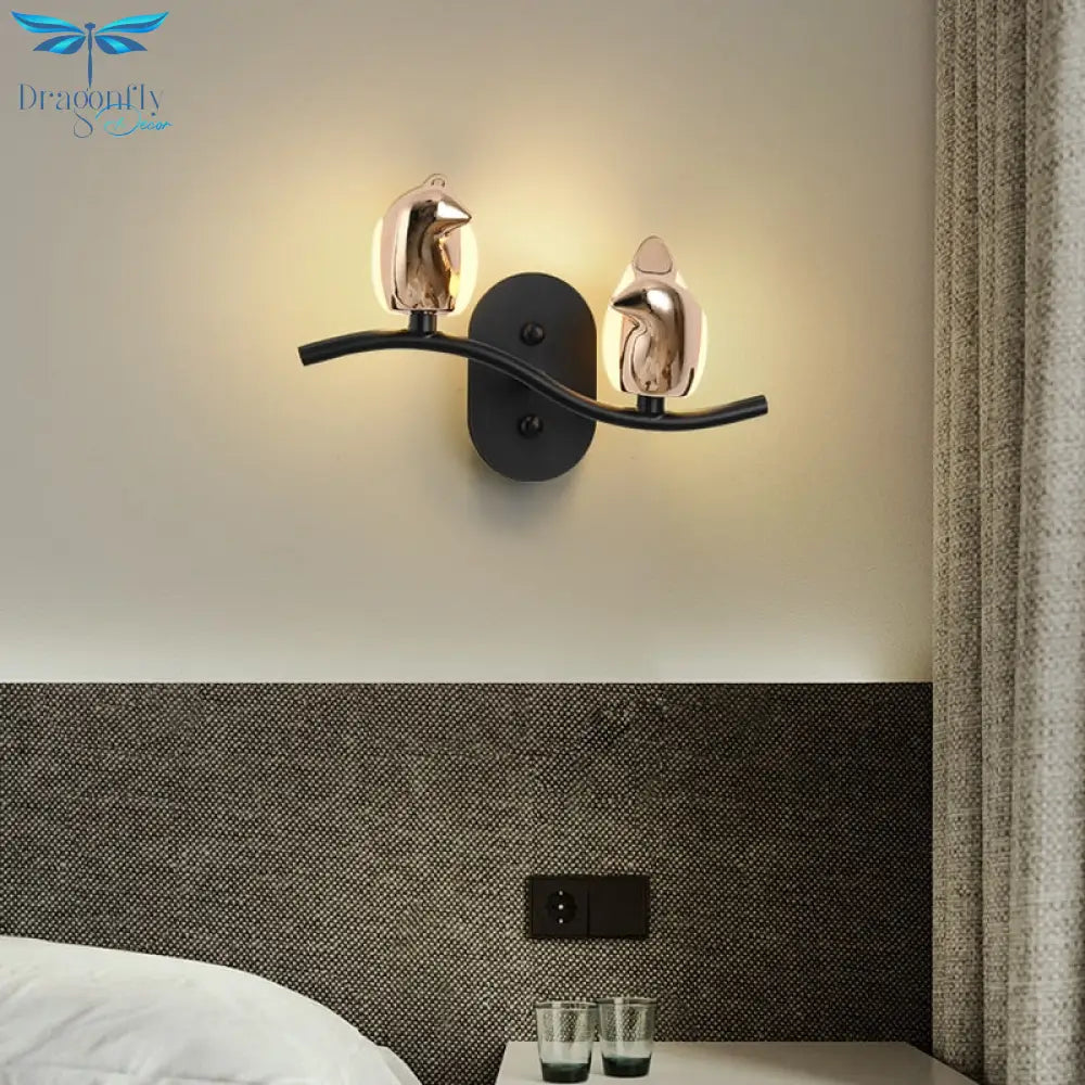 Modern Hallway Stair Led Pendant Lamp Light Creative Mounted Bird Wall Sconce Bedroom Bedside