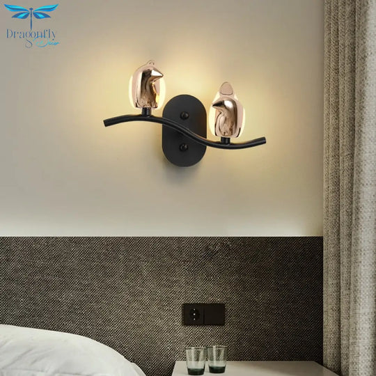 Modern Hallway Stair Led Pendant Lamp Light Creative Mounted Bird Wall Sconce Bedroom Bedside